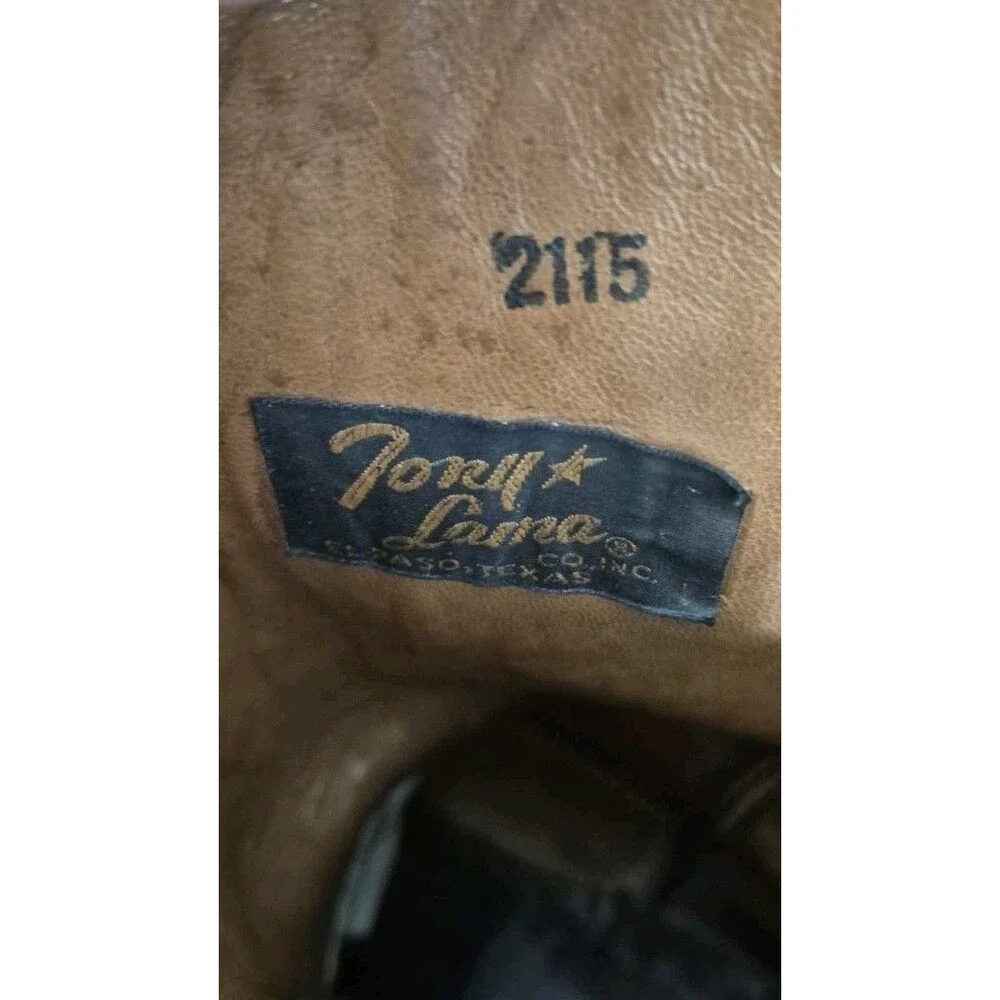 VTG Tony Lama Black Label Mens Size 11B Metallic Grey Western Cowboy Boots